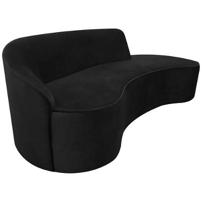 Sofá Eron 3 Lugares 210CM Preto Veludo