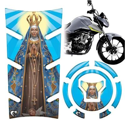 Protetor Tanque e Bocal CG Titan 160 Nossa Senhora Preto 3D Teu Adesivo