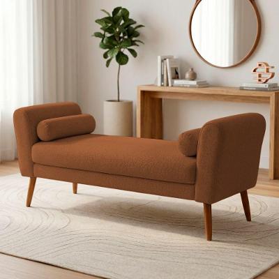 Puff Recamier Itália 160cm Pés Palito Bouclê Terracota Desk Design