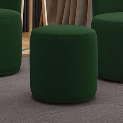 Puff Orgânico para Sala Malu Redondo Madeira Maciça Assento Espuma Suede Verde D'Rossi