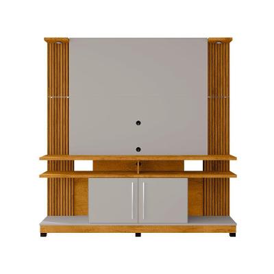 Home Theater York LED 180CM MDF Ripado Naturalle e Off White Bechara