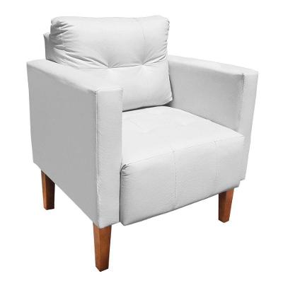 Poltrona Livia Decorativa Couro Sintético Pé Palito Branco D'Rossi