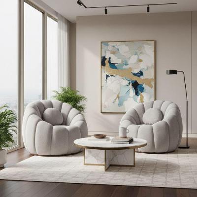 Kit 2 Poltronas Cloud Decorativas Bouclê Cinza Claro D'Rossi