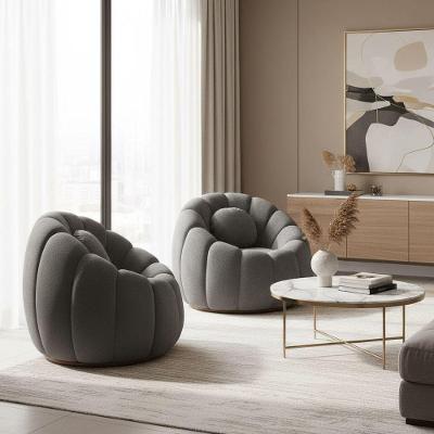Kit 2 Poltronas Cloud Bouclê com Almofada Cinza Escuro D'Rossi