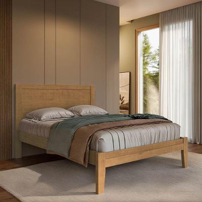 Cama Casal Topázio 1,40 Madeira Maciça Pinus Freijó Finestra Móveis