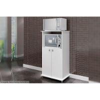 Balcão Multiuso Cozinha AM1010 c/ 2 Portas e Nicho p/ Microondas 56cm Branco - Movelbento - 2