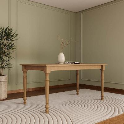 Mesa de Jantar Rubi 1,60 Retangular MDF Amadeirado Freijó Finestra