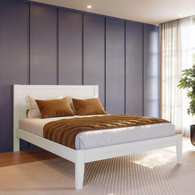 Cama Queen Topázio 2809BF Madeira Pinus Branco e Freijó Finestra Móveis