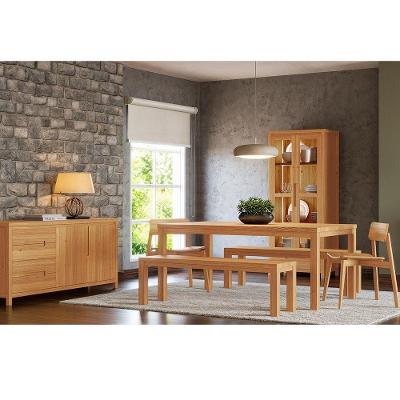 Conjunto Jantar Nature 6 Lugares Madeira Pinus Rústico Claro Finestra Móveis