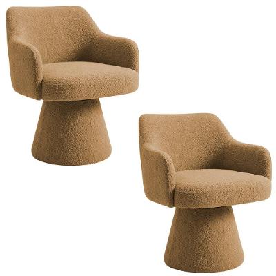 Kit 02 Cadeiras de Jantar Jade Madeira Bouclé Camel Nexta Casa