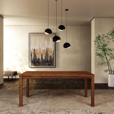 Mesa de Jantar Nature 1555NE Retangular MDF Rústico Escuro Finestra Móveis