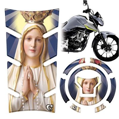 Protetor de Tanque e Bocal CG Titan 160 Senhora Fatima Preto 3D Teu Adesivo