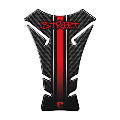 Protetor de Tanque Moto Resinado 3D Street Carbono Vermelho Universal