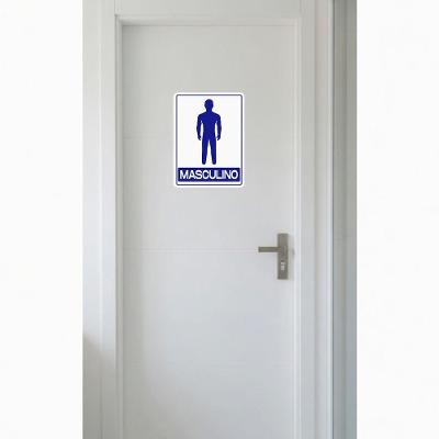 Placa Masculino Banheiro Vinil Automotivo 15x20cm Teu Adesivo