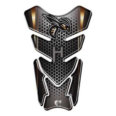 Protetor de Tanque Hornet Resinado 3D Preto 20x12cm PVC Teu Adesivo