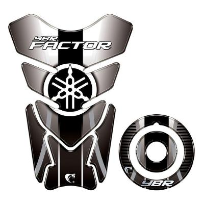 Kit Protetor Tanque e Bocal Prata YBR Factor 125 150 Resinado