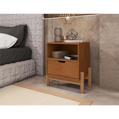 Mesa de Cabeceira Antares 1 Gaveta MDF-MDP Amadeirado Mobiliar Home Shop