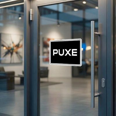 Placa Puxe Decorativa Porta Vidro Vinil Automotivo 20x15cm Teu Adesivo
