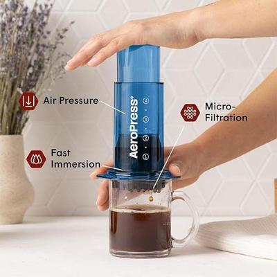 Suporte para Filtrar Café em Plástico Compacto com Encaixe Seguro Azul Aeropress
