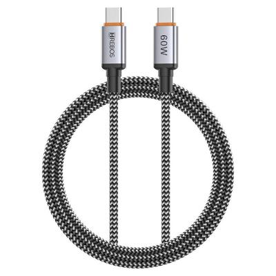Cabo USB-C Hrebos CB-477C Premium Nylon Trançado 60W 1 Metro