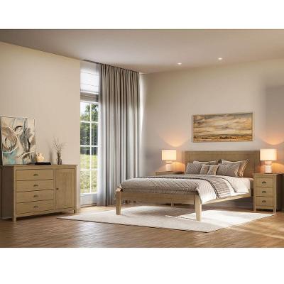 Conjunto Quarto Casal Topázio Freijó Cama Cômoda e 2 Cabeceiras Madeira Pinus Finestra