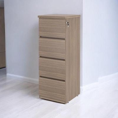 Gaveteiro Arquivo Doubler Moderno 4 Gavetas MDP Marrom Mobiliar Home Shop