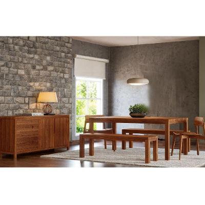 Conjunto Jantar Nature 6 Lugares Rústico Escuro 180CM Finestra Móveis