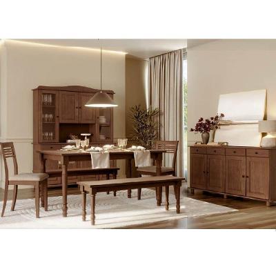 Conjunto Rubi 6 Lugares Pinus Cristaleira Balcão 4 Portas 2 Bancos Café Finestra Móveis