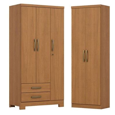 Guarda Roupa Açaí DA133 3 Portas de Bater 2 Gavetas MDP Cinamomo Móveis Henn