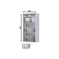 Armário Aéreo Cozinha Modulado  Americana c/ 1 Porta Branco - Henn - 2