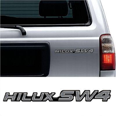Emblema Resinado 3D Hilux SW4 Traseiro Preto Toyota Teu Adesivo