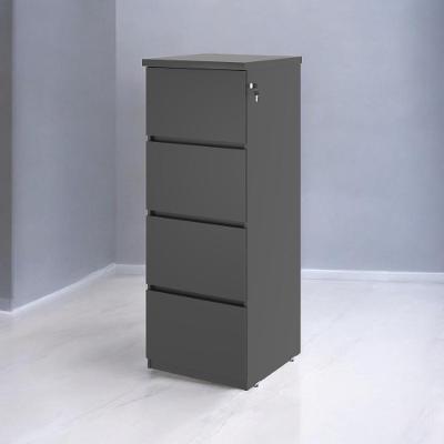 Gaveteiro Arquivo Doubler Moderno 4 Gavetas MDP com Chave Preto