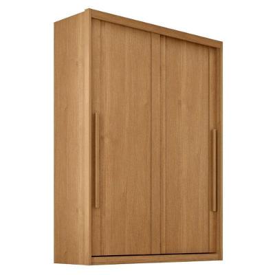Guarda Roupa Solteiro Splendido 2 Portas de Correr 3 Gavetas MDF Cinamomo Fosco