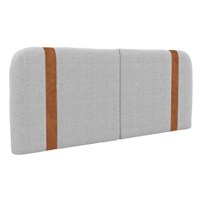 Cabeceira Painel Flay Casal 140cm Dobrável Bouclé Cinza Claro Abmaza