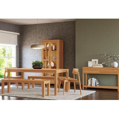 Conjunto de Jantar Nature 6 Lugares Pinus Rústico Claro 180CM Finestra Móveis