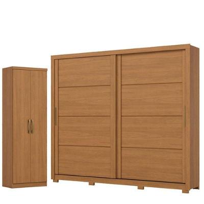 Guarda Roupa Casal Palace D237 2 Portas de Correr 4 Gavetas Cinamomo Henn