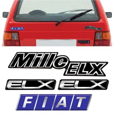 Decorativo Uno Mille ELX Vinil Branco Personalização Automotiva Teu Adesivo