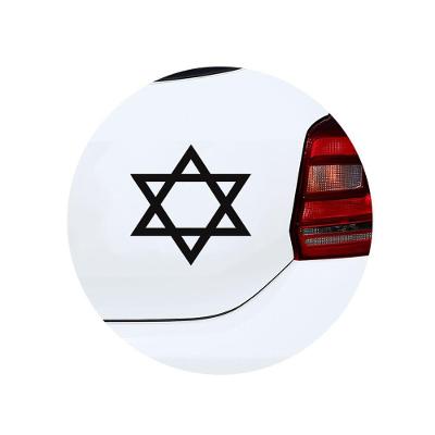 Estrela de Davi Decorativo Carro Moto Vidro 12cm Preto Resistente UV Teu