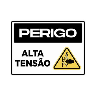 Placa Perigo Alta Tensão Aviso Segurança Vinil Automotivo 20x15cm Teu Adesivo