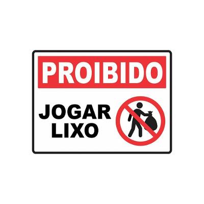 Adesivo Sinalização Proibido Jogar Lixo Vinil Brilho 20x15cm Teu