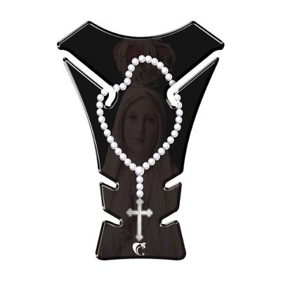 Adesivo Protetor de Tanque Moto Resinado 3D Nossa Senhora Preto
