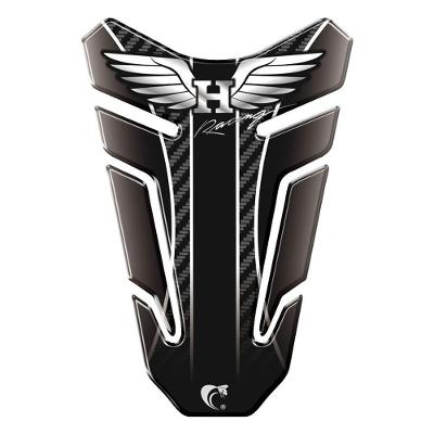 Adesivo Protetor de Tanque Moto Resinado 3D Asa Preto Universal Carbono