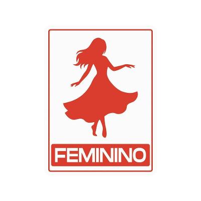 Adesivo Placa Feminino Banheiro Vinil Automotivo 15x20cm Teu Adesivo