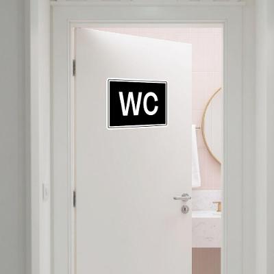 Adesivo Placa WC Banheiro Porta Parede Vinil Automotivo 20x15cm Teu Adesivo