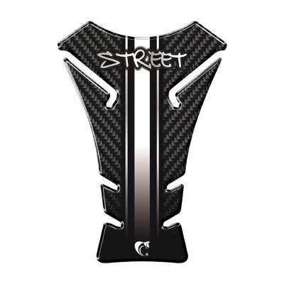 Adesivo Protetor de Tanque Moto Resinado 3D Universal Preto Carbono