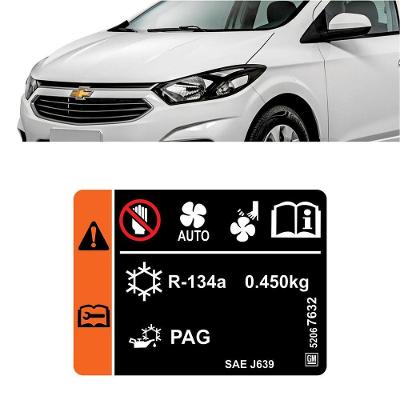Adesivo R134a Ar Condicionado Painel Frontal GM Vinil Brilho Teu Adesivo