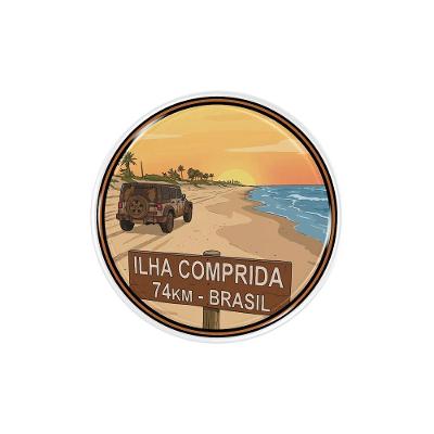 Adesivo Resinado Ilha Comprida 74km Brasil 3D PVC Teu Adesivo