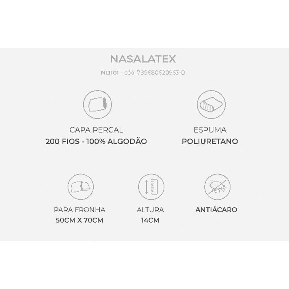 Travesseiro Látex Nasa NL1101 c/ Capa Percal 200 Fios p/Fronha (50x70) - Duoflex - 5