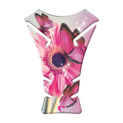 Adesivo Protetor de Tanque Moto Resinado 3D Borboleta Rosa Universal
