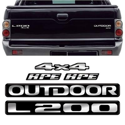 Adesivo Traseiro L200 Outdoor HPE 4x4 Resinado Vinil Brilho Teu Adesivo